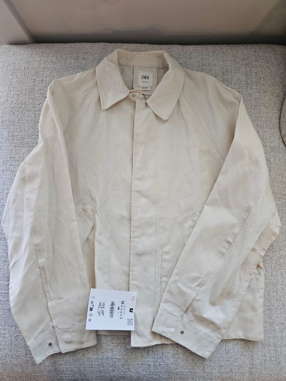 Zara Cream-White Lightweight Men's Shirt Jacket
